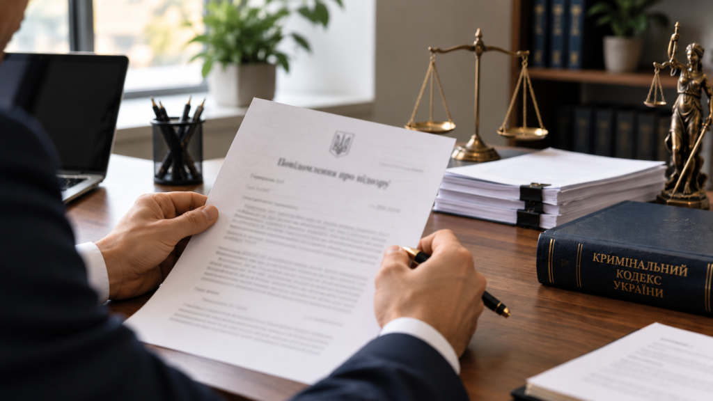 Повідомлення про підозру у кримінальному провадженні — що перевірити після отримання документа